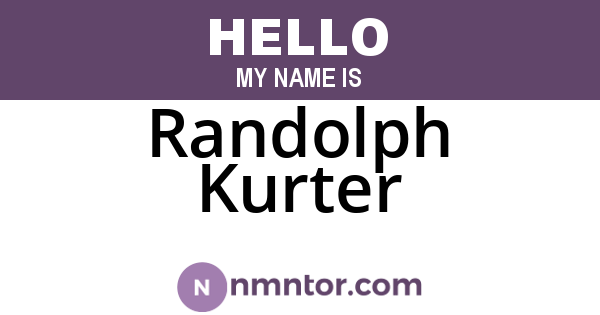 Randolph Kurter