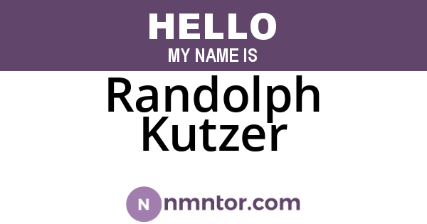 Randolph Kutzer