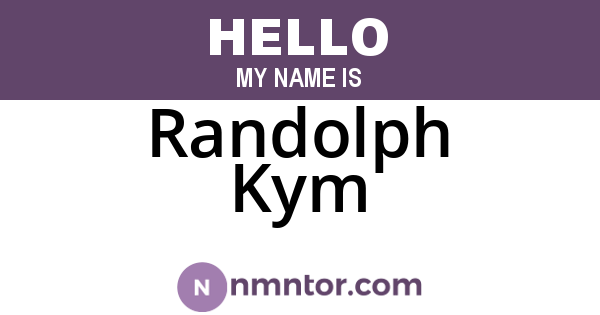 Randolph Kym