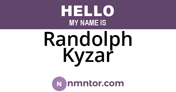 Randolph Kyzar