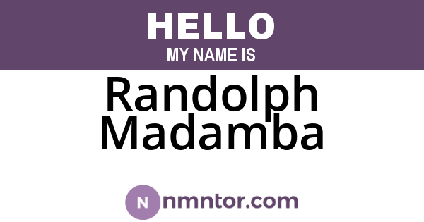 Randolph Madamba