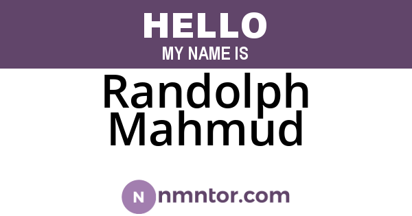 Randolph Mahmud