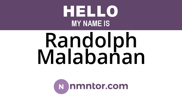 Randolph Malabanan