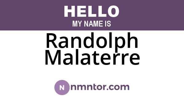 Randolph Malaterre