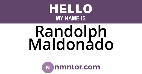 Randolph Maldonado