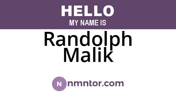 Randolph Malik
