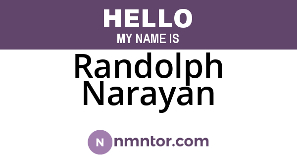Randolph Narayan