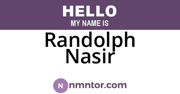 Randolph Nasir
