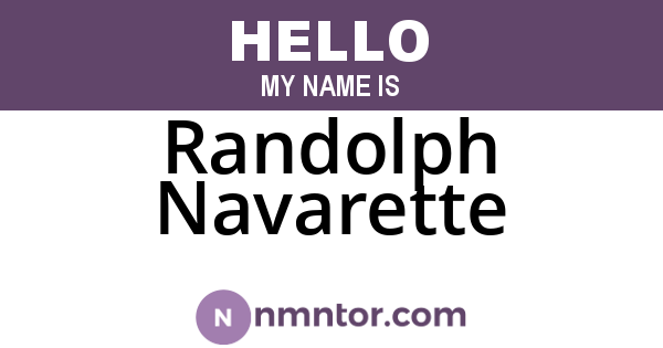 Randolph Navarette