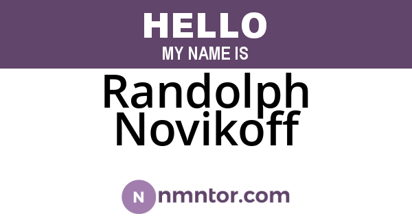 Randolph Novikoff