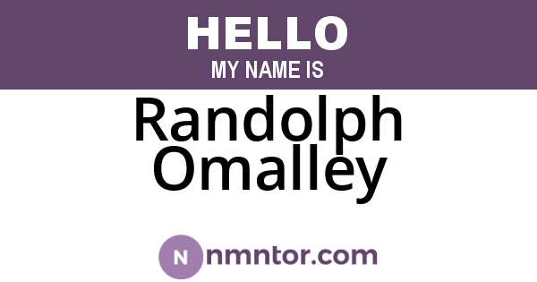 Randolph Omalley