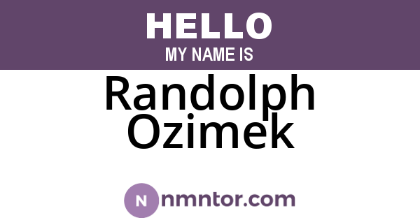 Randolph Ozimek