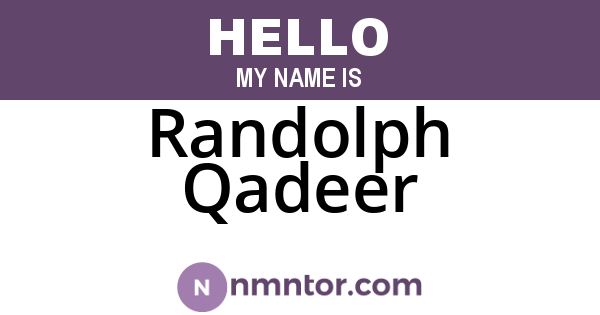 Randolph Qadeer