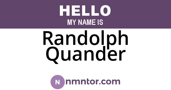 Randolph Quander