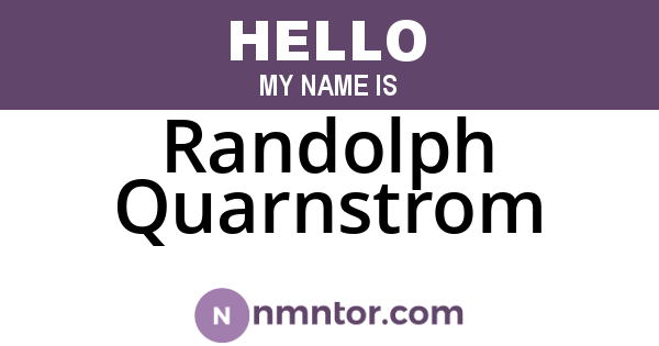 Randolph Quarnstrom