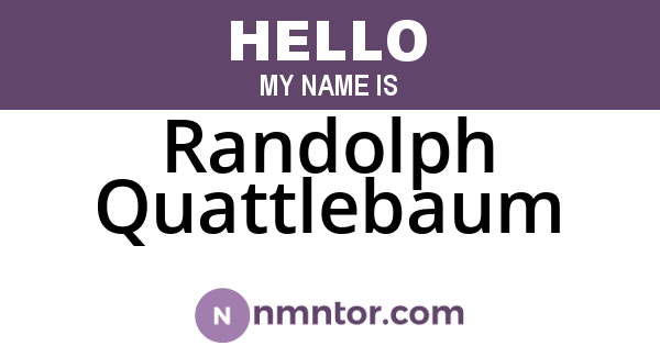 Randolph Quattlebaum