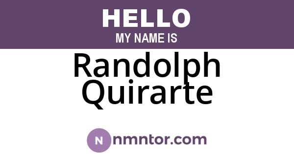 Randolph Quirarte
