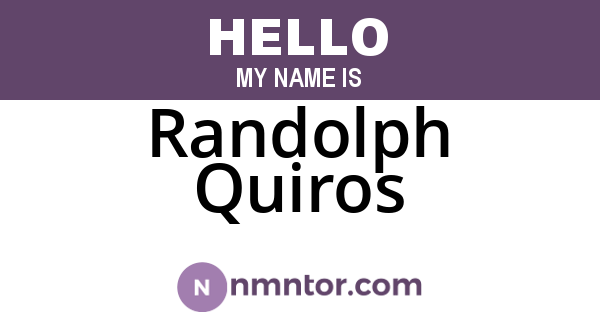 Randolph Quiros