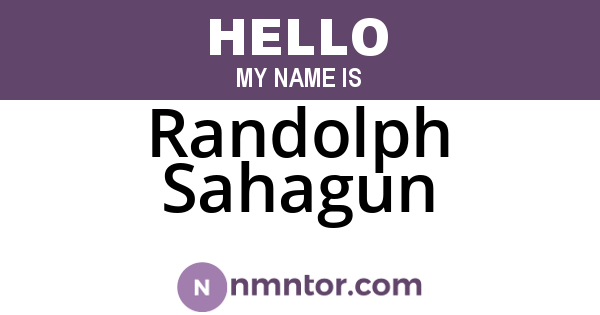 Randolph Sahagun