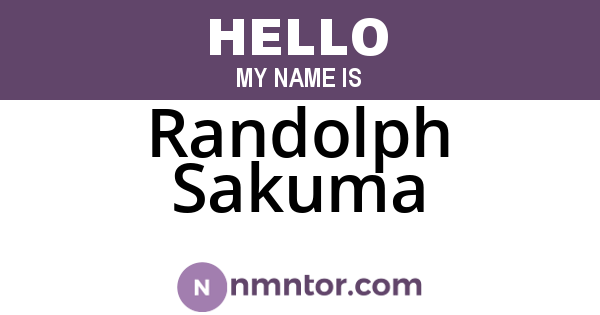 Randolph Sakuma