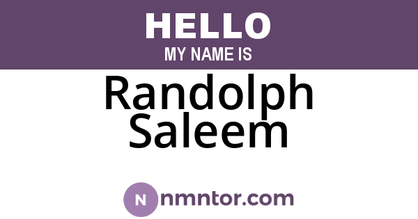 Randolph Saleem