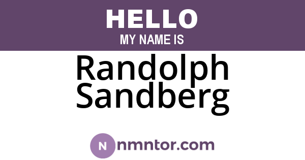 Randolph Sandberg
