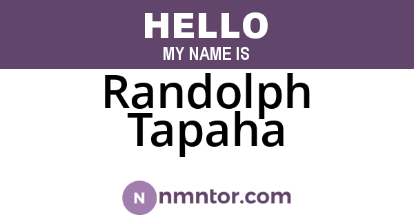 Randolph Tapaha
