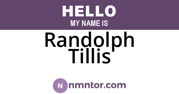 Randolph Tillis