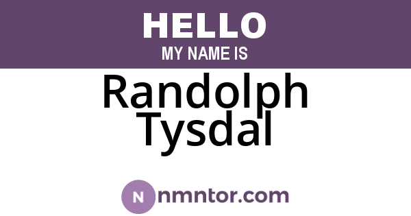 Randolph Tysdal