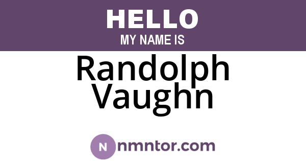 Randolph Vaughn