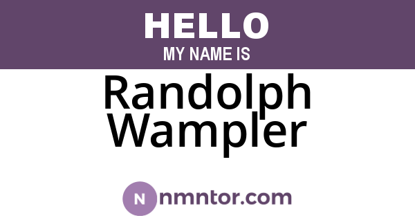 Randolph Wampler