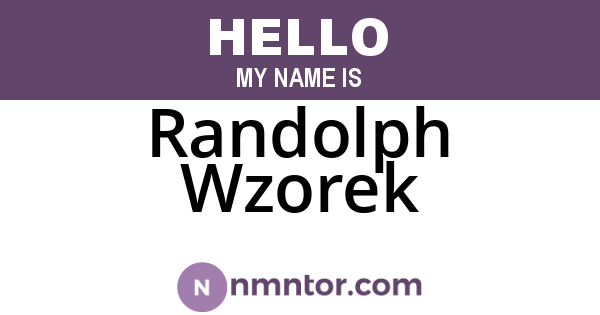 Randolph Wzorek