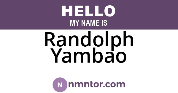 Randolph Yambao