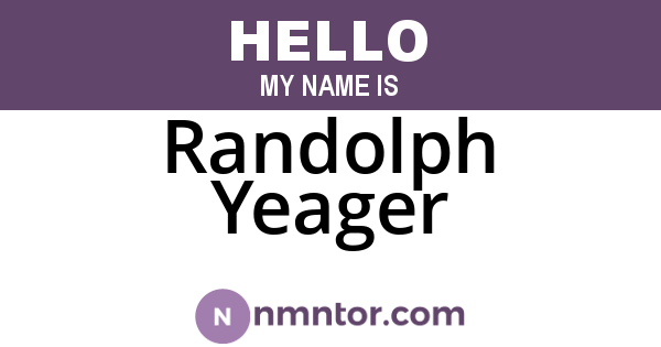 Randolph Yeager