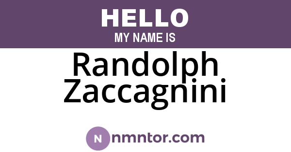 Randolph Zaccagnini