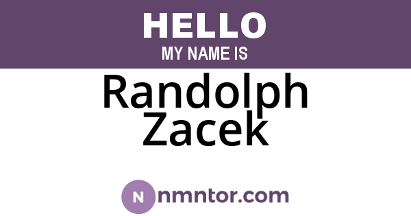 Randolph Zacek