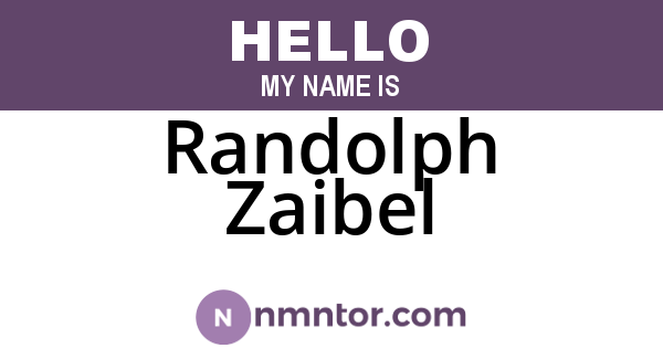 Randolph Zaibel