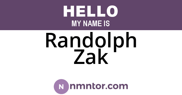 Randolph Zak