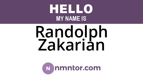 Randolph Zakarian