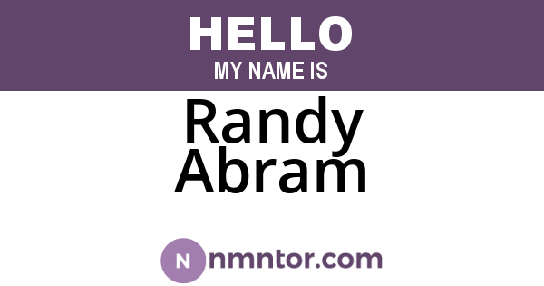 Randy Abram