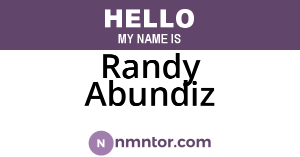Randy Abundiz