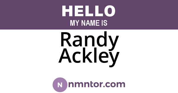 Randy Ackley