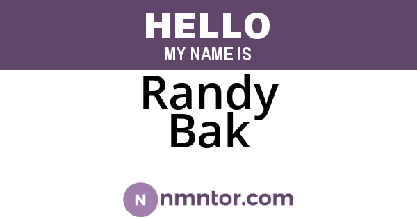 Randy Bak