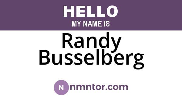 Randy Busselberg