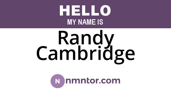 Randy Cambridge
