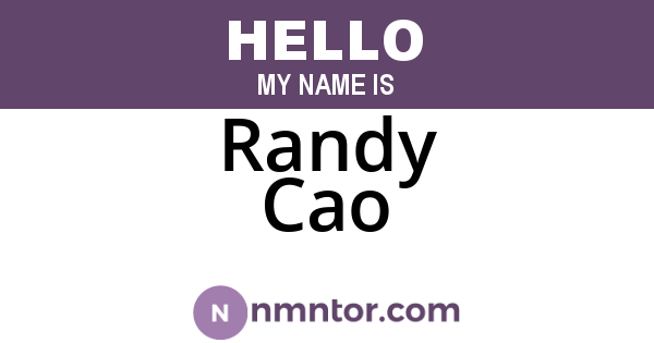 Randy Cao