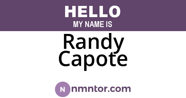 Randy Capote