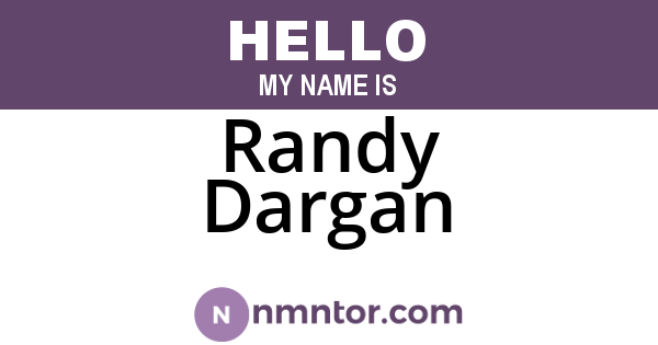 Randy Dargan