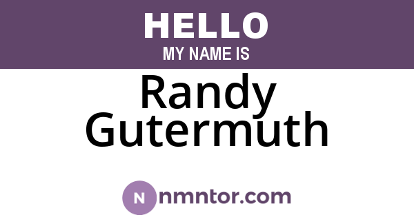 Randy Gutermuth