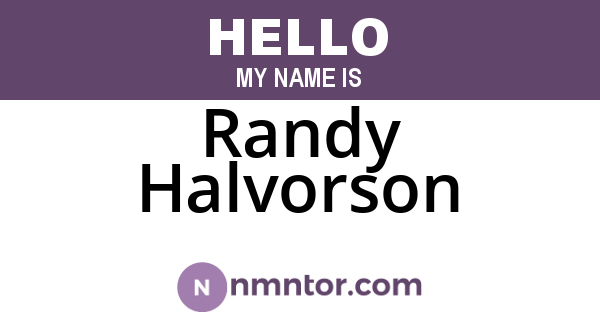 Randy Halvorson